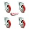 Service Caster Avantco HPCASTWB Swivel Caster Locking Replacement Set AVA-SCC-20S514-PPUB-RED-TLB-TP2-4 - alternate 3